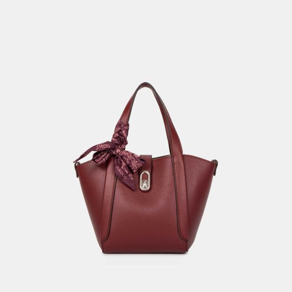 Bagco Noelle Leather Tote-Maroon