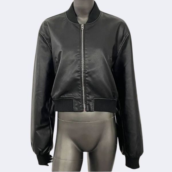 Nova Leather Bomber Jacket