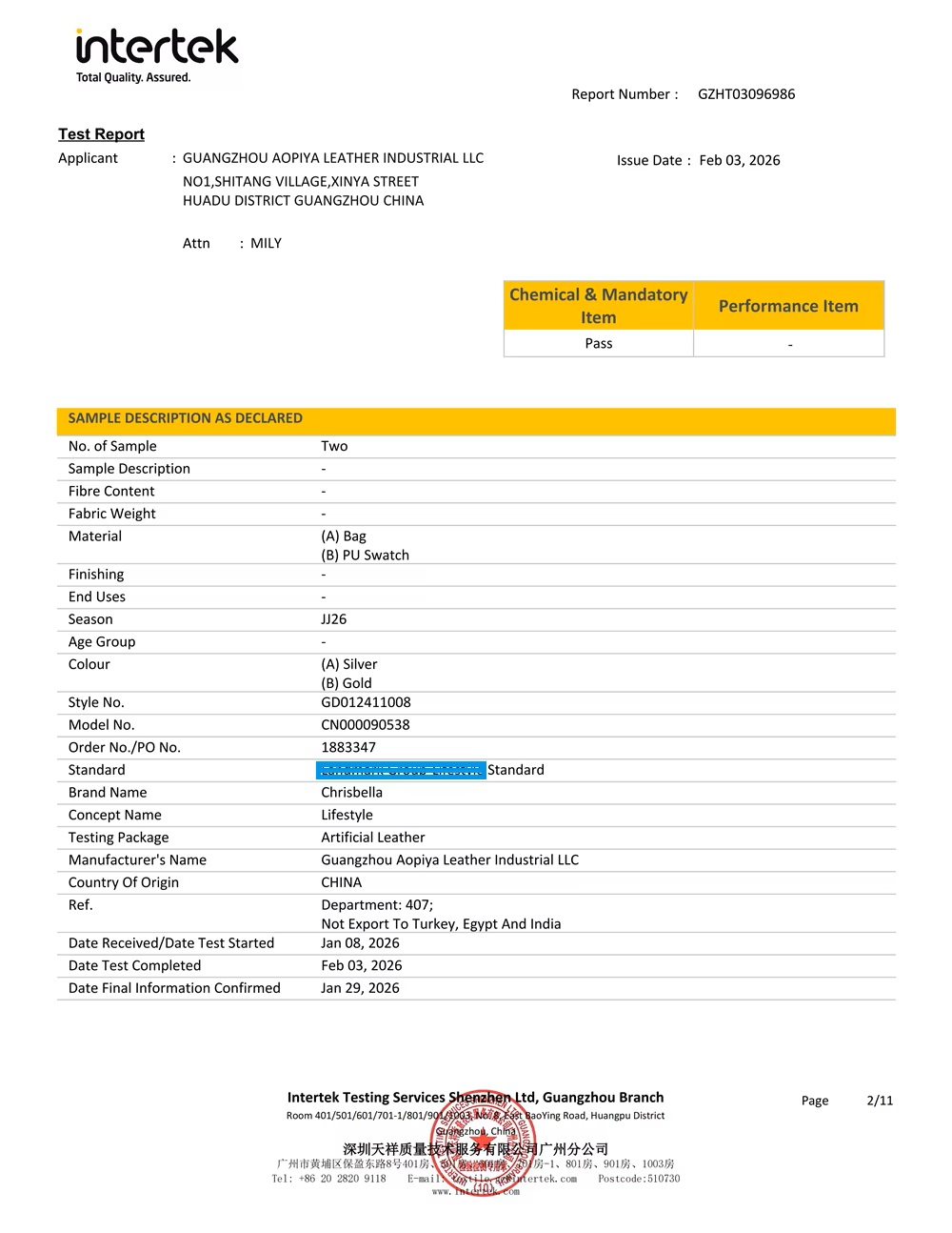 Intertek Silver Gold Report